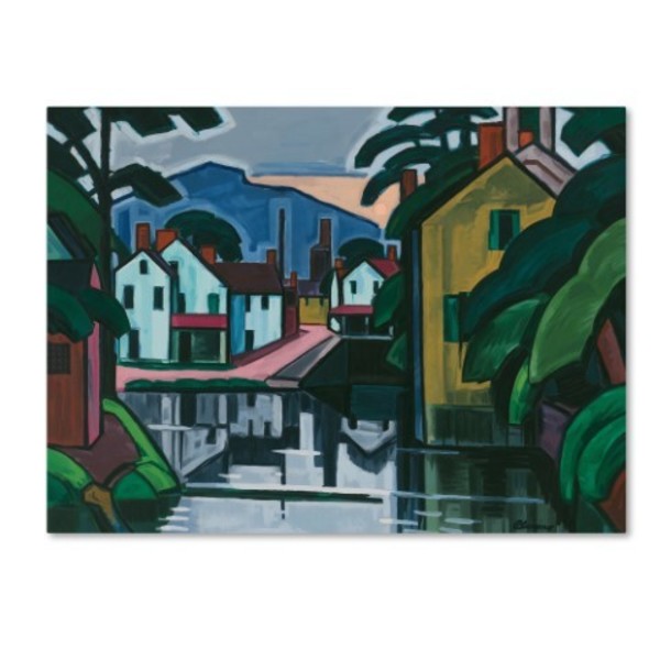 Trademark Fine Art Oscar Bluemner 'Old Canal Port' Canvas Art, 24x32 AA00723-C2432GG